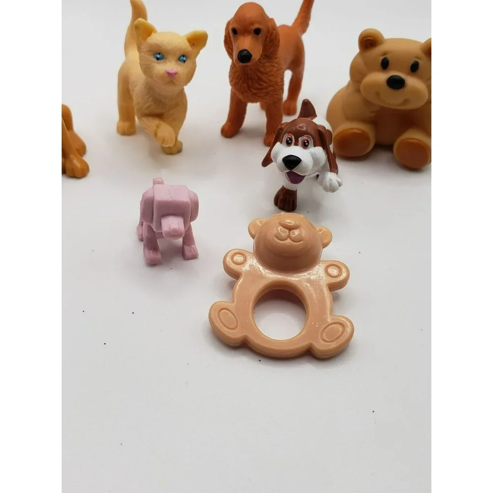Barbie 7pc Lot Animals Pets Replacement Doll‎ House Diorama Cat Dog Bear